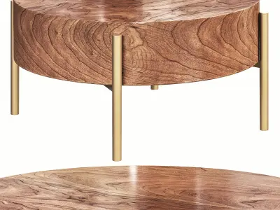 Rustic Round Coffee By Homary 3D model