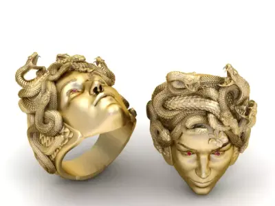 Golden Medusa Head  Mythi 3D print model