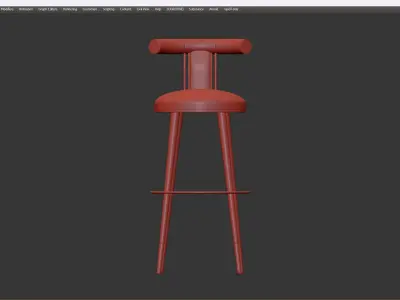 BAR CHAIR MORIS Low-poly 3D model