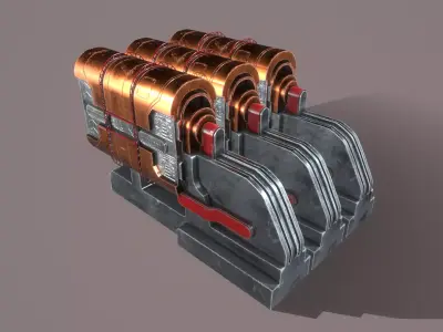 SCI-FI Containner prop space ship Low-poly 3D model