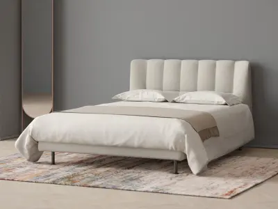 Evisa Bed with Camel Plaid 3D model