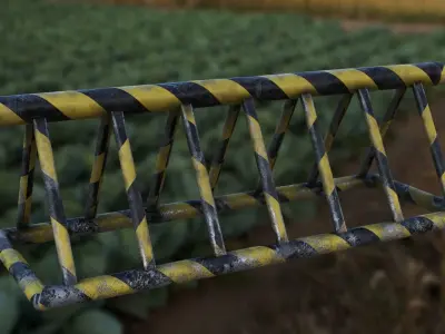 Barrier barricade Low-poly 3D model