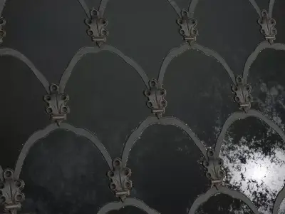 Glass Iron Grid Window PBR SEAMLESS Texture