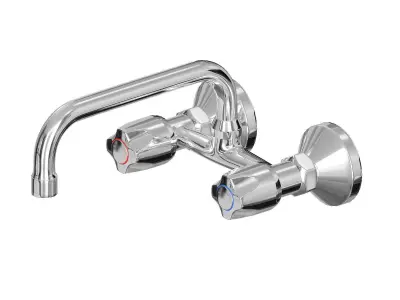 Faucet Collection Set chrome with two handles 3D model