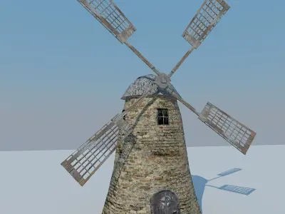 Low Poly Mill windmill Low-poly 3D model