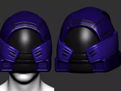 helmet high poly sculpt 3d printable ver 7 3D model 3D model 69