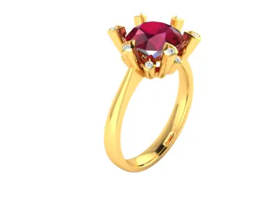 Women Ring  Render 3dm STL OBJ FBX Details 3D print model 191