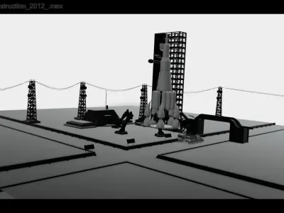 NASA spaceship Launchpad  Low-poly 3D model