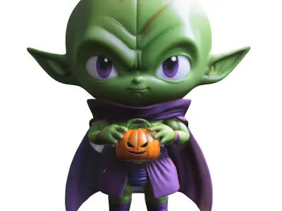 Chibi Alien Trick or Treat  Halloween Sci-Fi 3D model