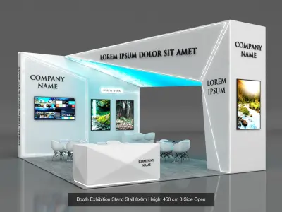 5 Exhibition Stand Stall Booth 3D model Collection 3D Model Pack