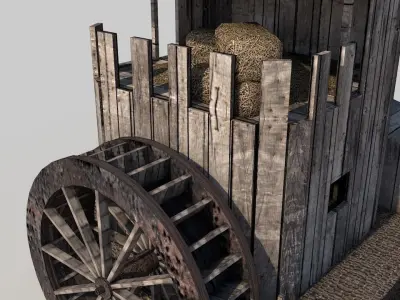 Old Mill House Low-poly 3D model