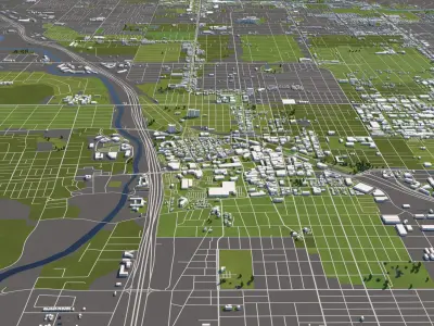 Tucson 50x50km 3D City Map 3D model