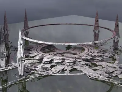 The Wraith hive Deepsea facility ground Low-poly 3D model