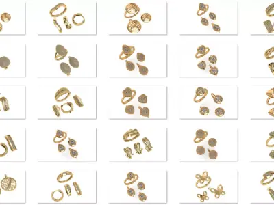 88 Ring Earring Pendant Pair 3dm model pack 3D print model