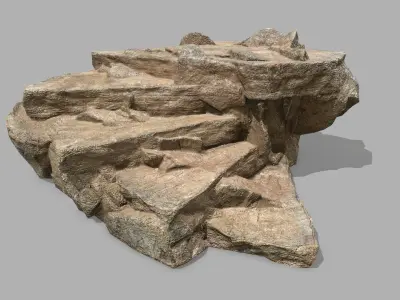 Stair rock Low-poly 3D model