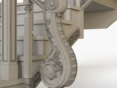 Stairs wooden - wooden Free 3D model