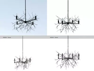 Twig Chandelier 3D model