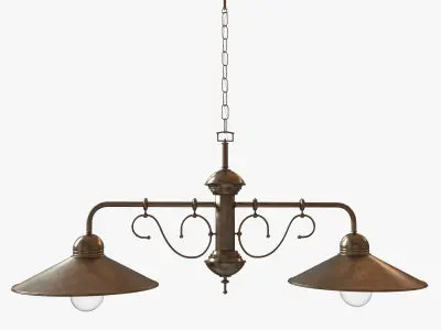 Chandelier light fixture with two lamps 3D model