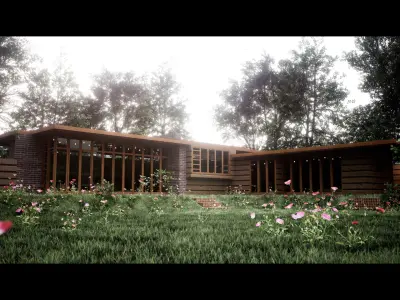 Jacobs House - Wright - the First Usonian Home 3D model