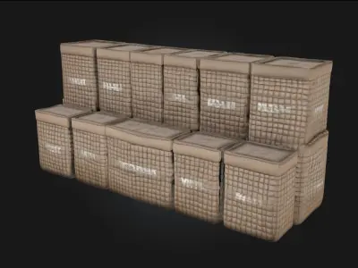 Gabion Wall Blocks  Durable Natural Reinforcement 3D model