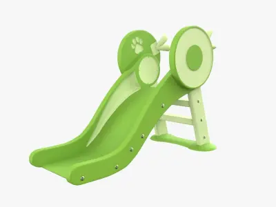 Kid Park Slide Park Equipment Interior Green 3D model