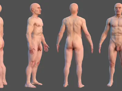 Male Full Body Anatomy and Skin 