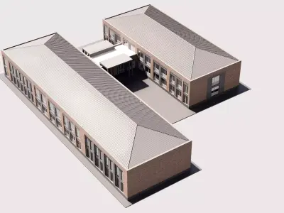 school Low-poly 3D model