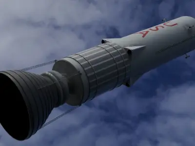 Sea Dragon rocket Low-poly 3D model