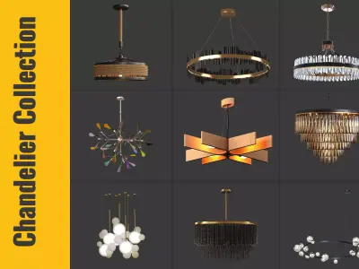 10 Chandelier Collection 3D Model Pack