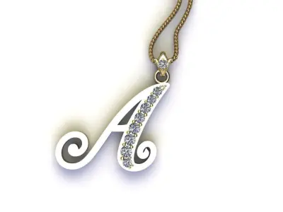 Alphabet Letter English Language Pendant Font Version 1 Album 3D print model