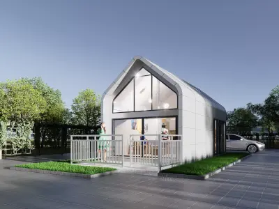 Modern Timber Frame Tiny House with Full Interior -3D Model 3D model