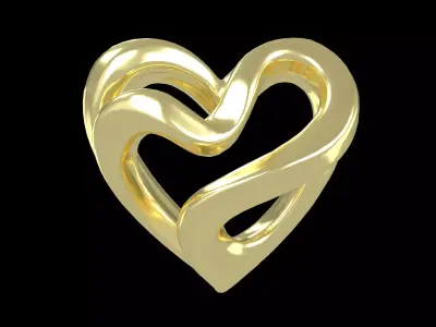 Abstract Heart Shape v1 006 Low-poly 3D model