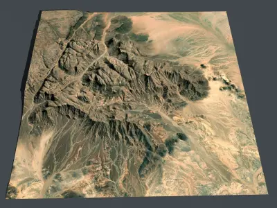 Mountain landscape Haggar Sahara Algeria 3D model