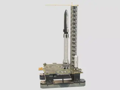 SpaceX Sea launch Rocket Deimos Complex 3D model