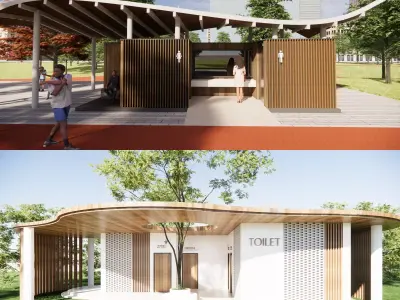 Public Restroom Building -B13 3D model