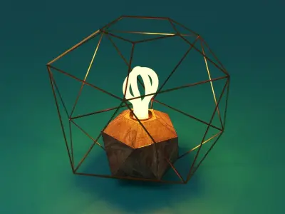disk lamp2 Low-poly 3D model