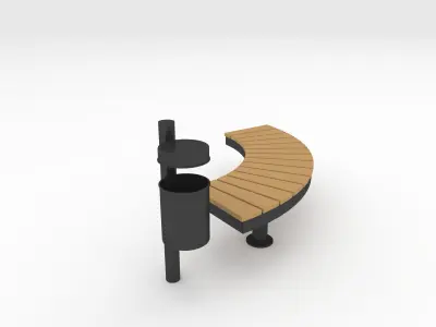 Bench Park 50 Low-poly 3D model