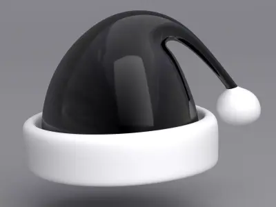 Christmas Hat Black 3D model
