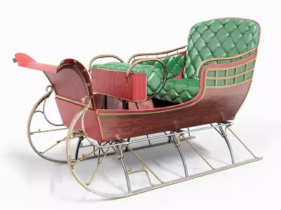 Santa Claus Sleigh  Low-poly 3D model