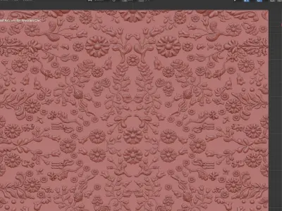 Wooden Door Floral Bas Relief Artcam Design 3D print model