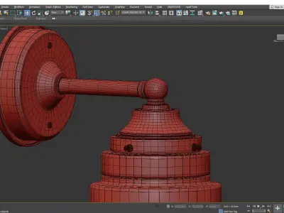 Reed Outdoor Sconce Jar Shade Low-poly 3D model