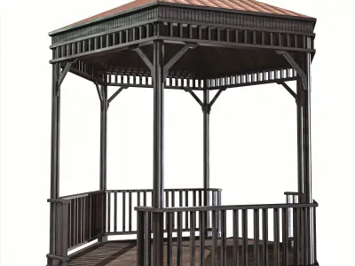  Garden gazebo Low-poly 3D model