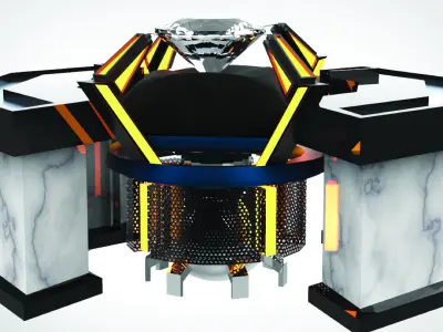 DIAMOND Sci-Fi RING Low-poly 3D model