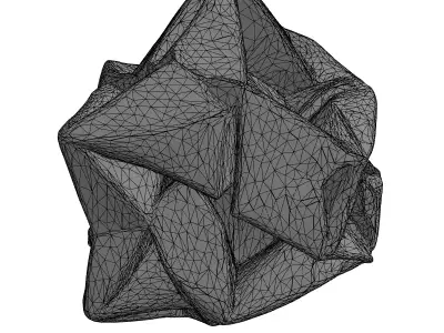 Abstract Geometric Metallic Polyhedron Sculpture Low-poly 3D model