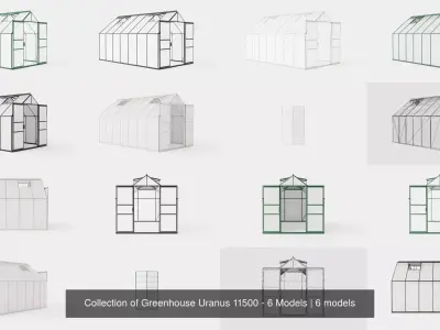 Collection of Greenhouse Uranus 11500 - 6 Models 3D Model Pack