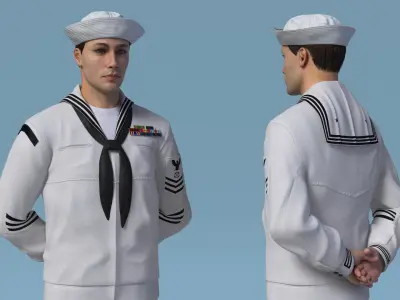  US Navy Sailor Standing Pose 