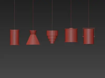 Modern gold pendant lamps 3D model