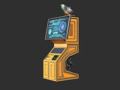 Sci-Fi Command Computer Low-poly 3D model