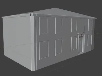Old Buildings pack of 5 Low-poly 3D model