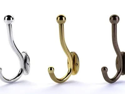 Hooks bronze coat hook 3D model